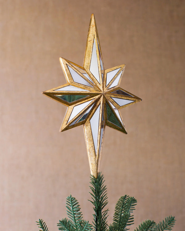 Balsam Hill Étoile de sapin de Noël avec miroirs | Clips sécurisés