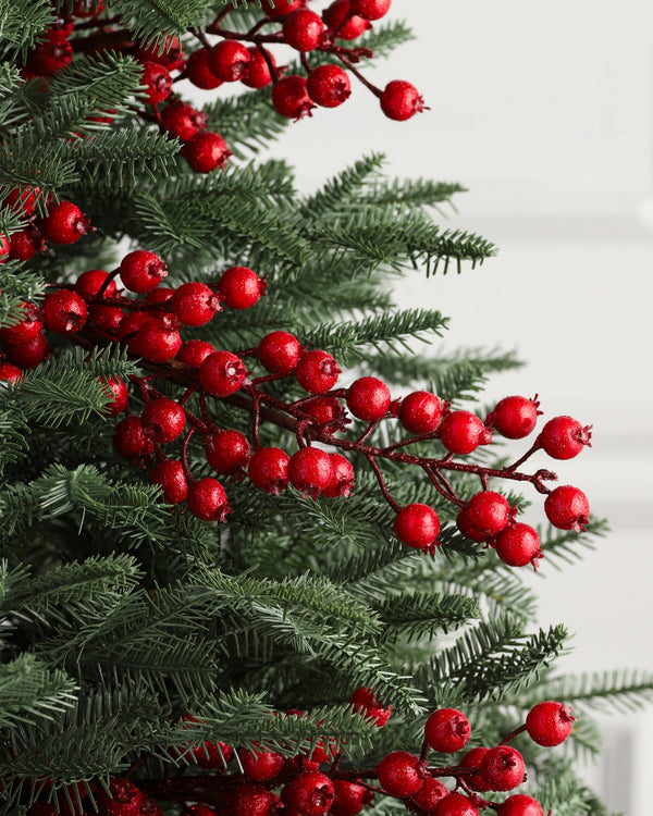 Balsam Hill, décoration sur tige Baies de Noël rouges