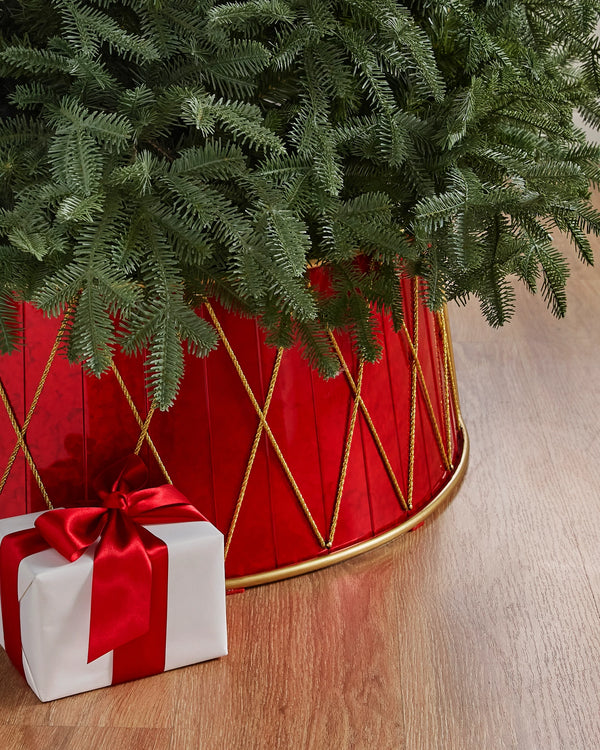 Grand cache-pied de sapin de Noël Tambour Balsam Hill | Image détaillée du produit