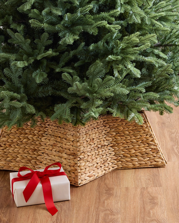 Cache-pied de sapin Étoile de Noël en osier - 71 cm