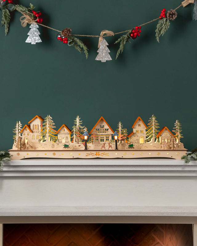 Balsam Hill Village de Noël miniature en bois
