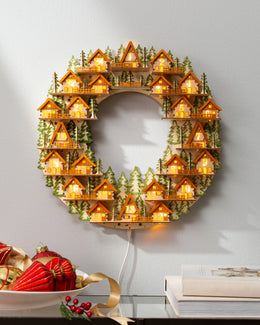 Couronnes de l'Avent en bois lumineuse