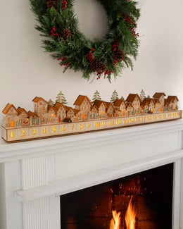 Calendrier de l'Avent de Noël en bois lumineux