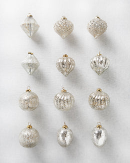 Collection de boules de Noël « Les Essentiels » en verre mercuré