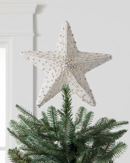 Cimiers de sapin de Noël Étoile radiante ornée de perles