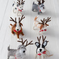 Collection de sujets de Noël en feutre Au ski entre amis