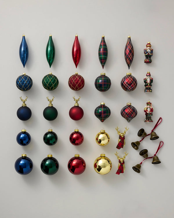 Boules de Noël en verre Manoir d'Écosse, set de 30