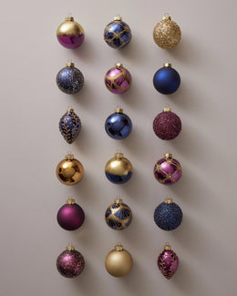 Collection de boules de Noël Améthyste et saphir