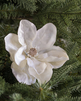 Décorations de Noël sur tige Bouquet de magnolias