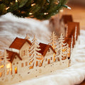Cache-pieds de sapin de Noël Village en bois