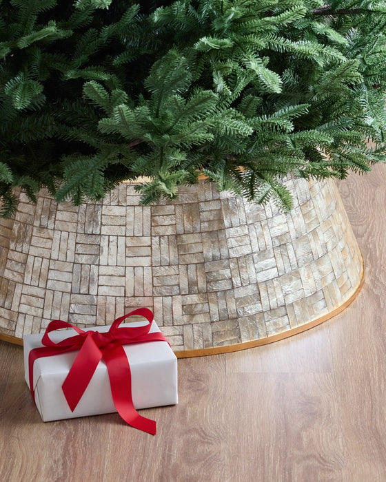 Cache-pied de sapin Mosaïque en nacre de Capiz - 84 cm